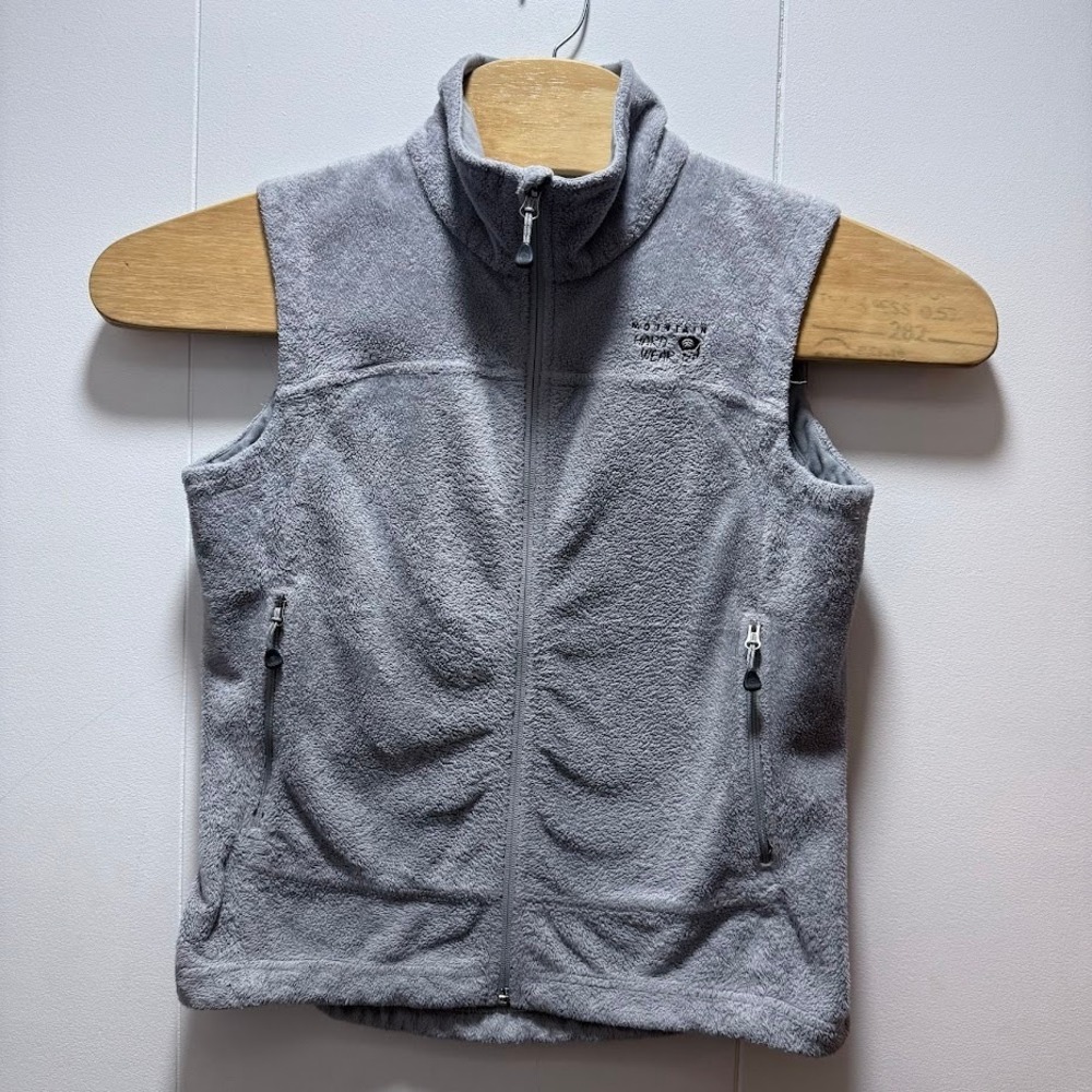 Mountain Hardwear Gray Fleece Vest Women's Small Full Zip Pockets